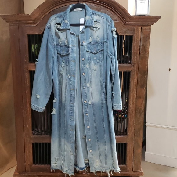 Carole Christian Jackets & Blazers - NWT plus size duster denim jacket